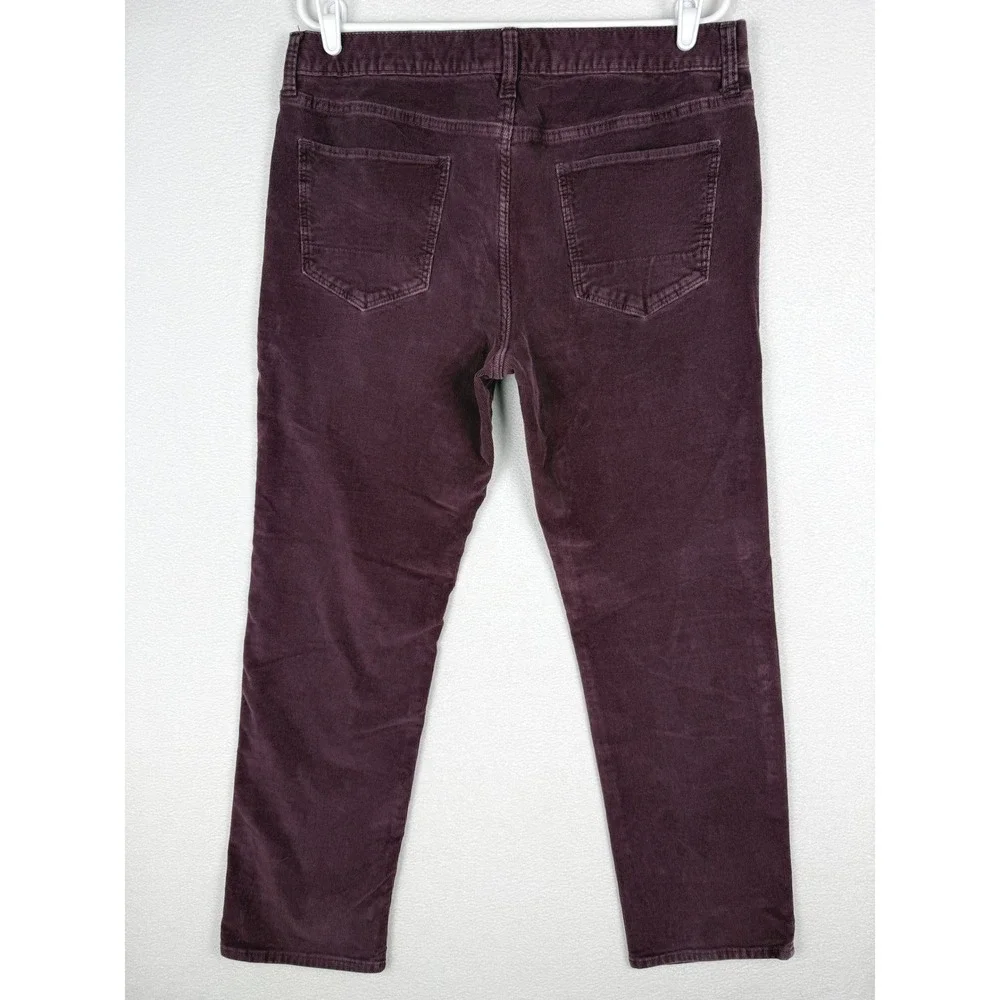 Banana Republic Travel Jean Cord Pants Mens 35x30 Burgundy Slim Fit 599226